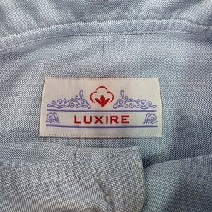 LUXIRE Men's Light Blue Oxford Button Down Long Sleeve Dress Shirt‎ Size M